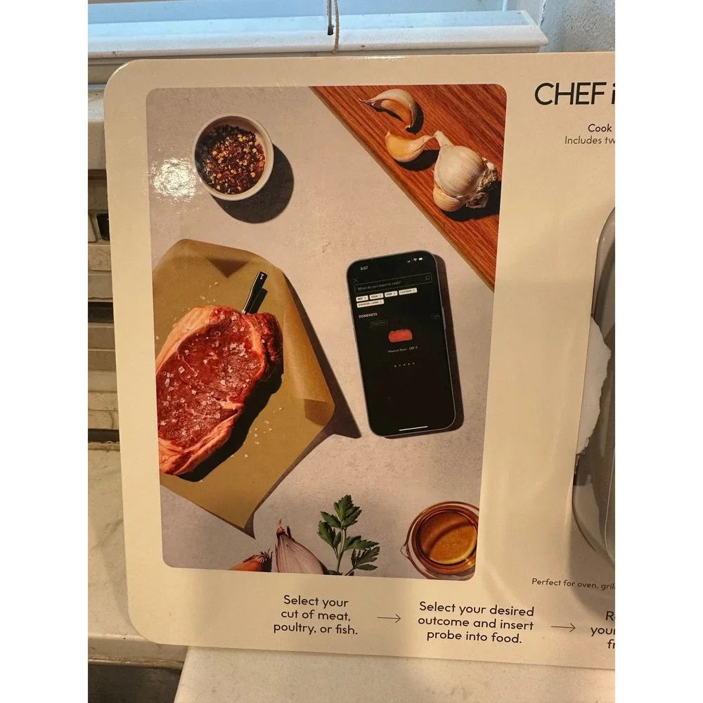 CHEF iQ Black‎ Smart Thermometer 2-Probe Wi-Fi Bluetooth Set OS